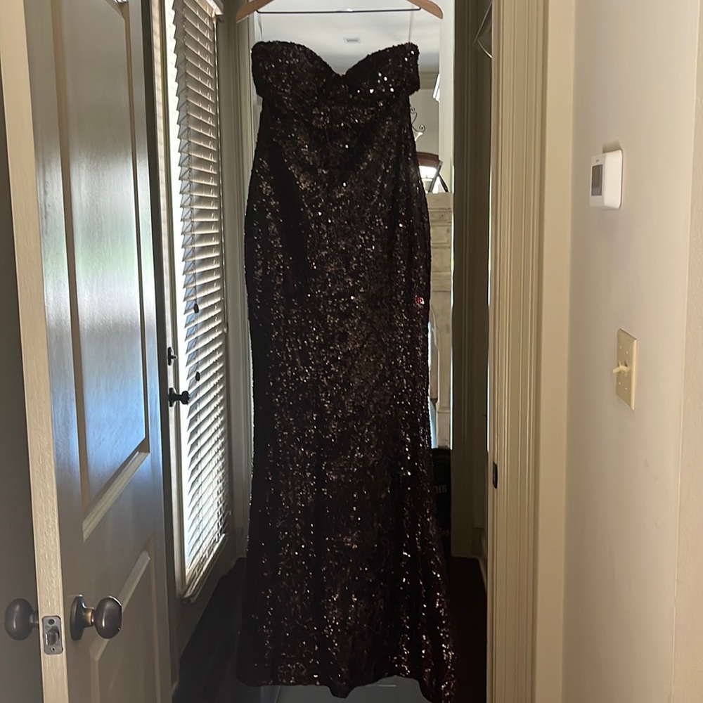 Miss Ora, black sequin long gown. Never worn size L